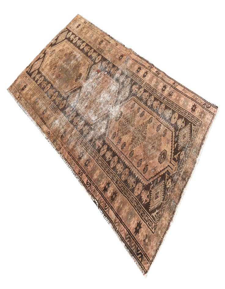 Detail image of 3' 4 x 6'  Hand Knotted Ultra Vintage Persian Wool Rug