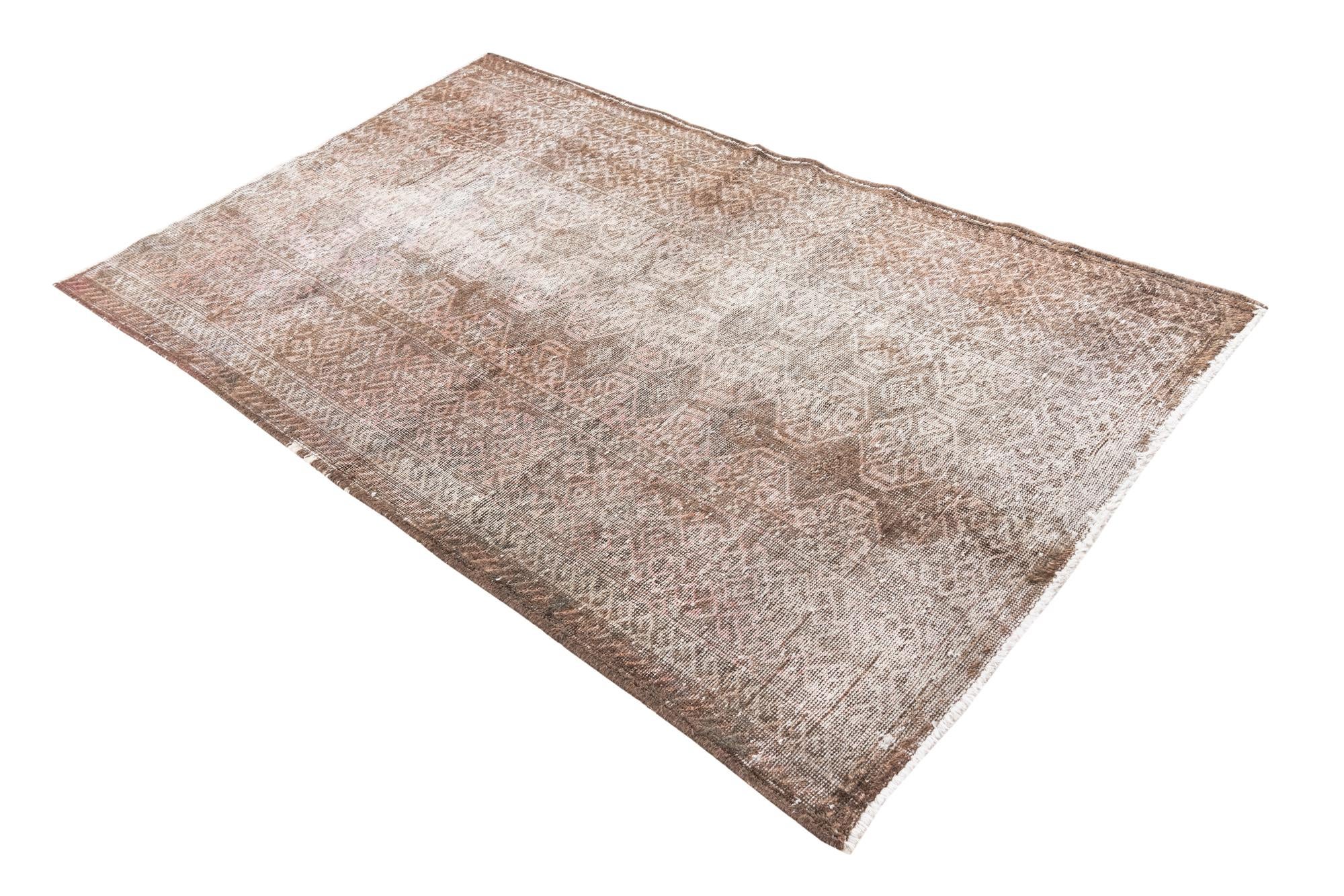 4' x 6' 9 Hand Knotted Ultra Vintage Persian Wool Rug