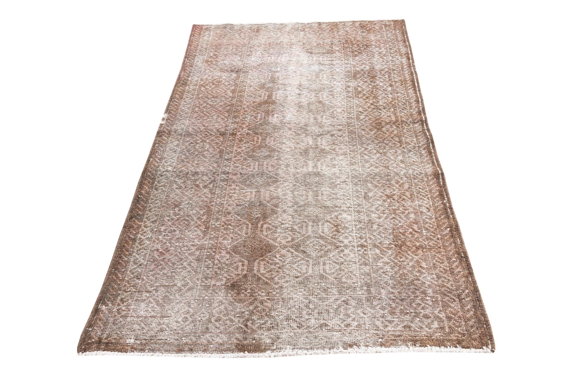 4' x 6' 9 Hand Knotted Ultra Vintage Persian Wool Rug