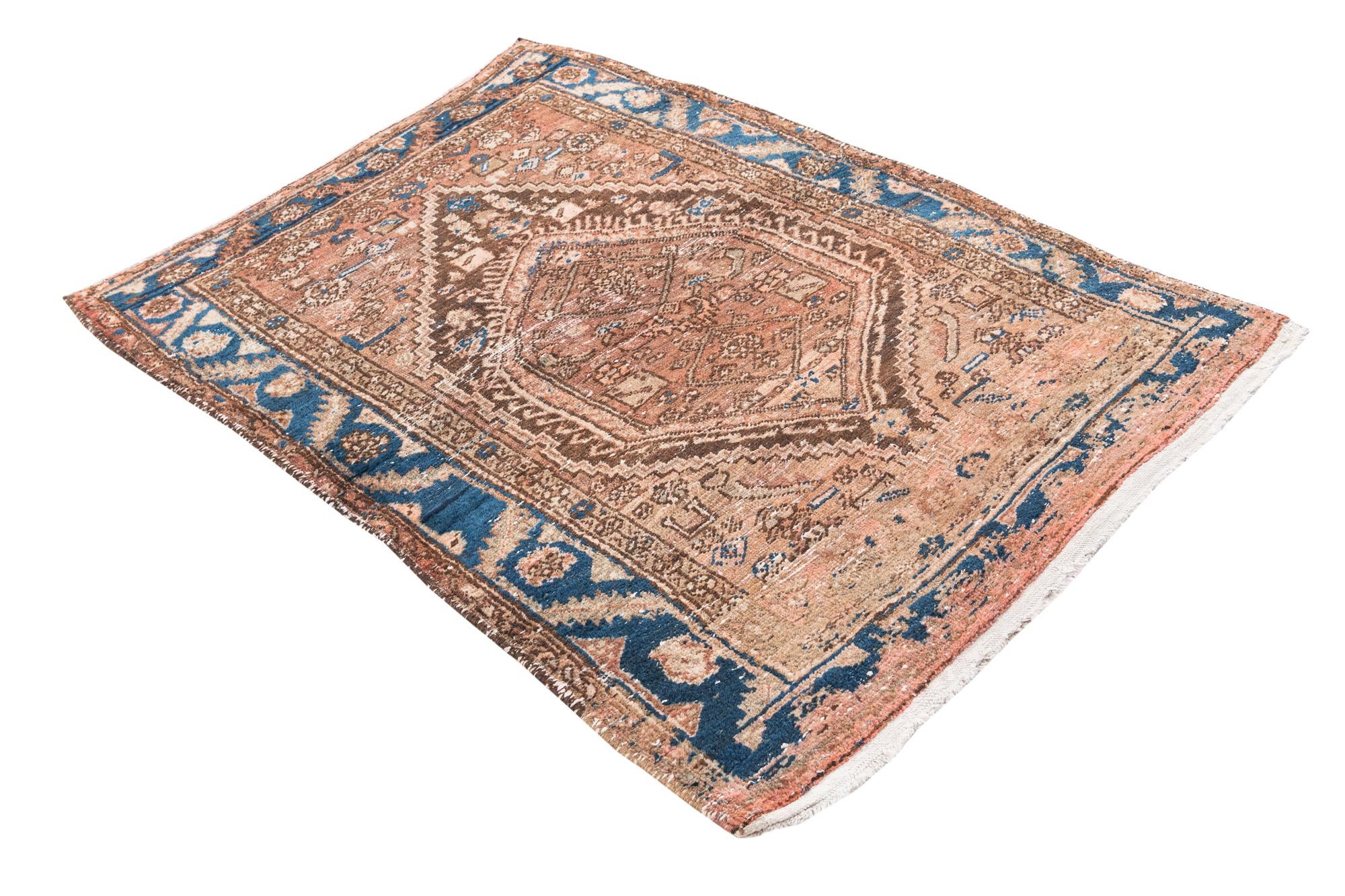 3' 8 x 5' 2 Hand Knotted Ultra Vintage Persian Wool Rug