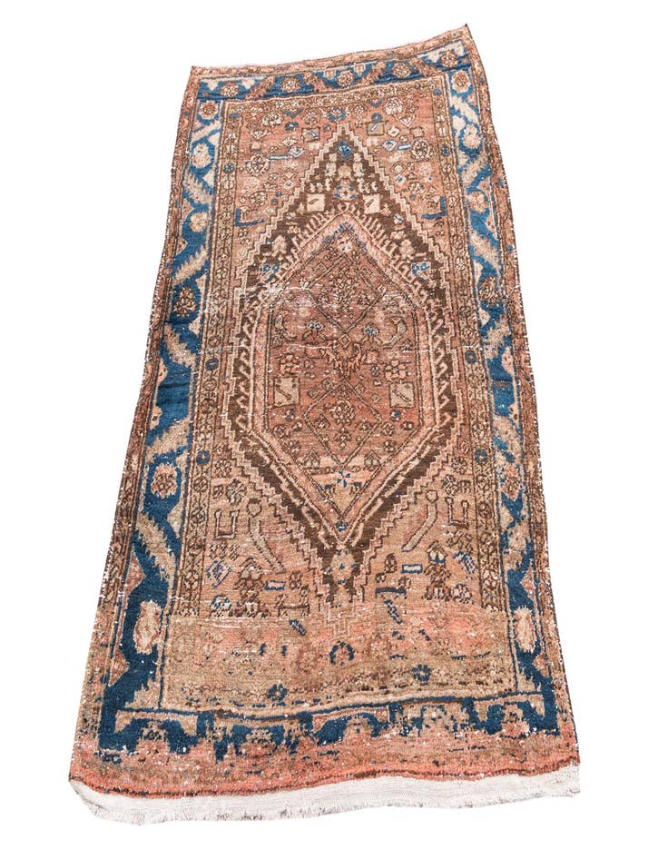 Detail image of 3' 8 x 5' 2  Hand Knotted Ultra Vintage Persian Wool Rug