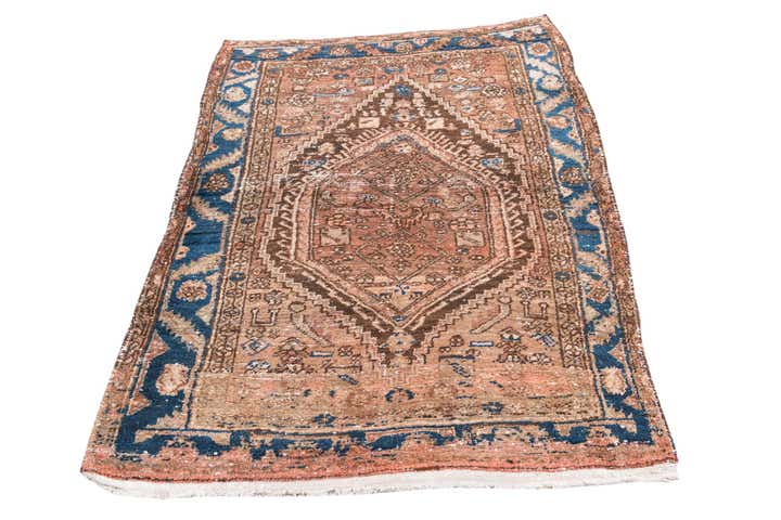 3' 8 x 5' 2 Hand Knotted Ultra Vintage Persian Wool Rug