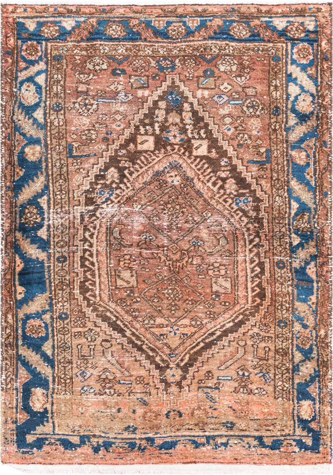 Detail image of 3' 8 x 5' 2 Hand Knotted Ultra Vintage Persian Wool Rug