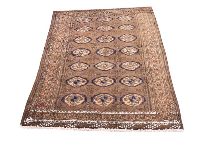 Detail image of 3' 8 x 4' 8 Hand Knotted Ultra Vintage Persian Wool Rug