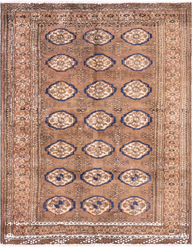 Detail image of 3' 8 x 4' 8 Hand Knotted Ultra Vintage Persian Wool Rug