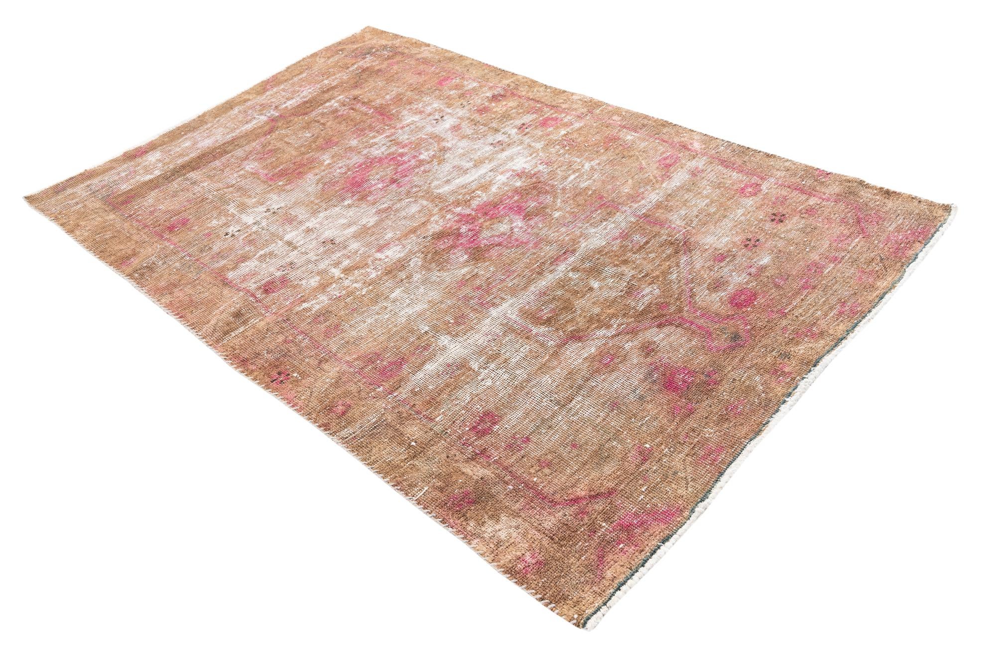 4' 4 x 6' 8 Hand Knotted Ultra Vintage Persian Wool Rug
