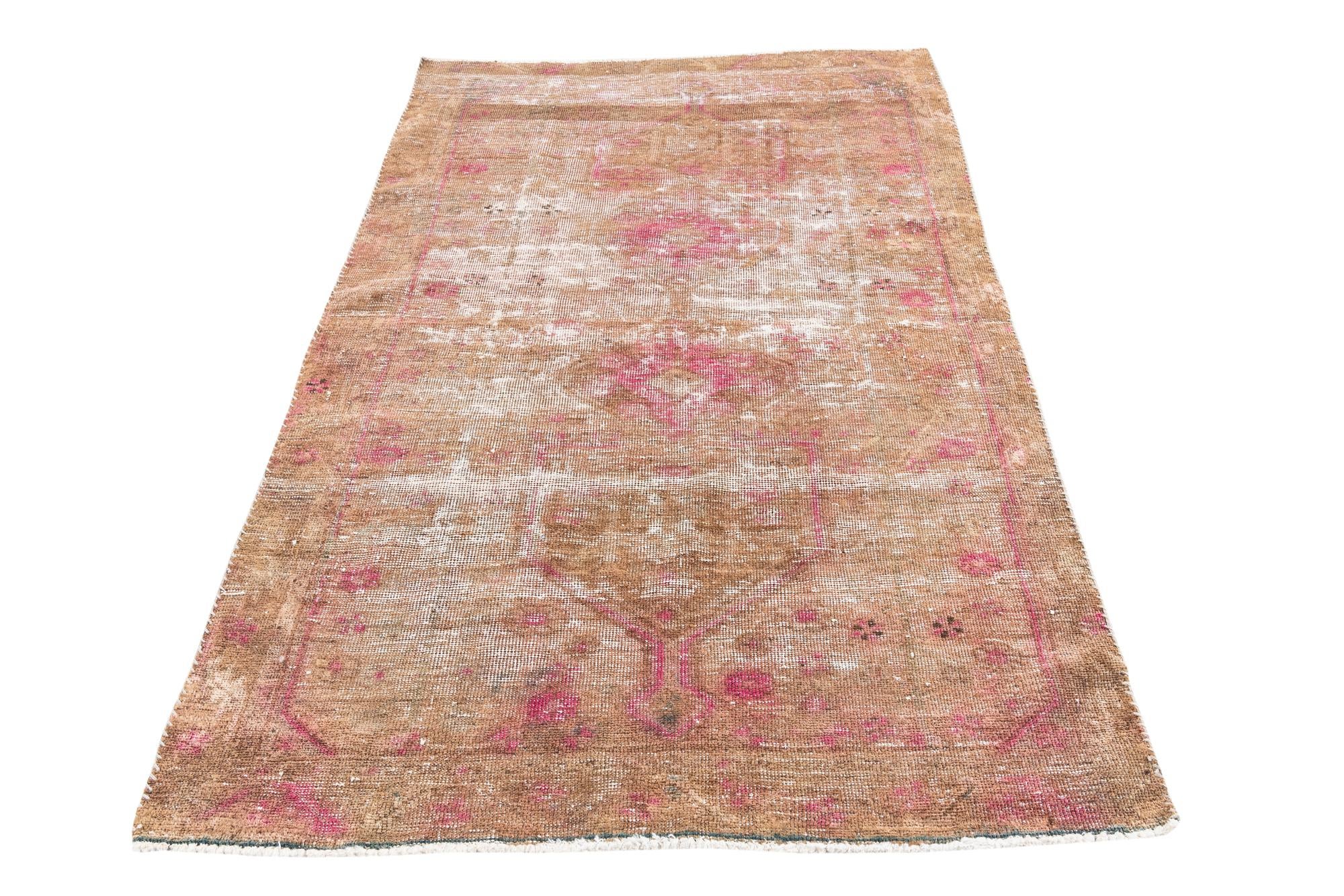 4' 4 x 6' 8 Hand Knotted Ultra Vintage Persian Wool Rug