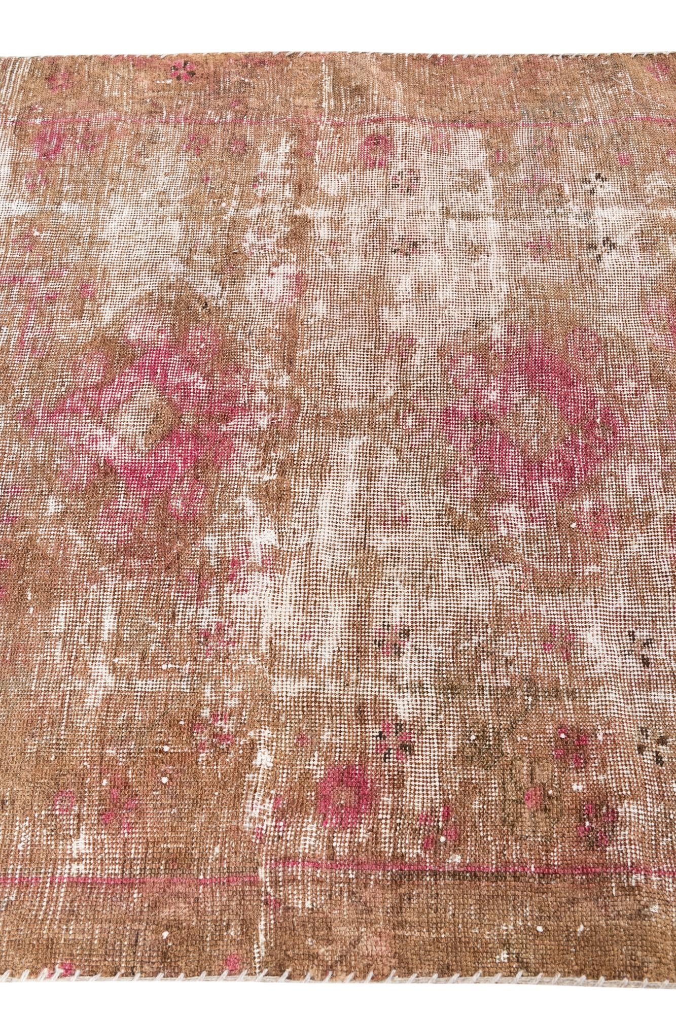 4' 4 x 6' 8 Hand Knotted Ultra Vintage Persian Wool Rug