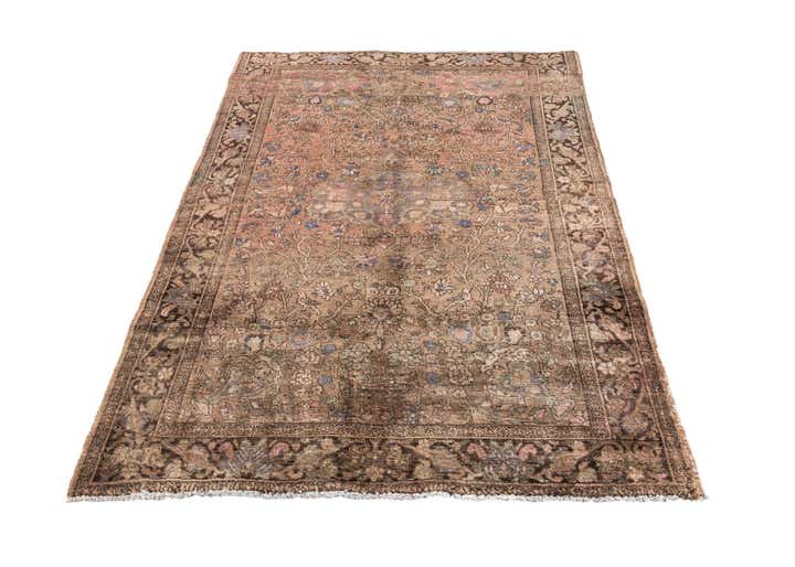 4' 3 x 6' Hand Knotted Ultra Vintage Persian Wool Rug