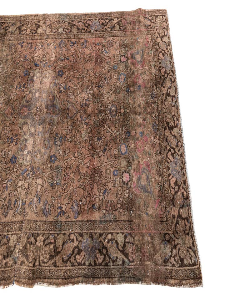 Detail image of 4' 3 x 6'  Hand Knotted Ultra Vintage Persian Wool Rug