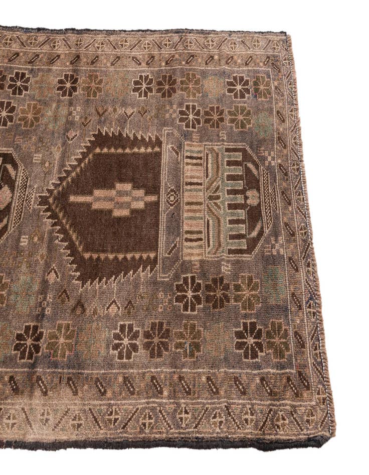 Detail image of 3' 3 x 6' 3  Hand Knotted Ultra Vintage Persian Wool Rug