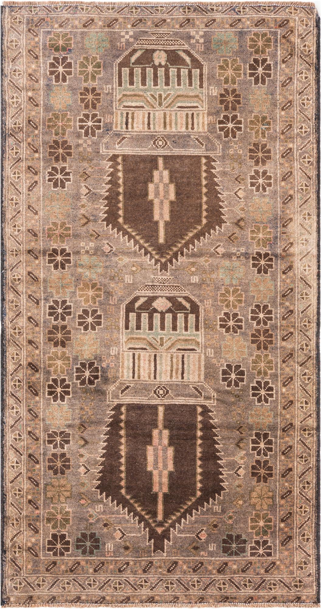 3' 3 x 6' 3 Hand Knotted Ultra Vintage Persian Wool Rug