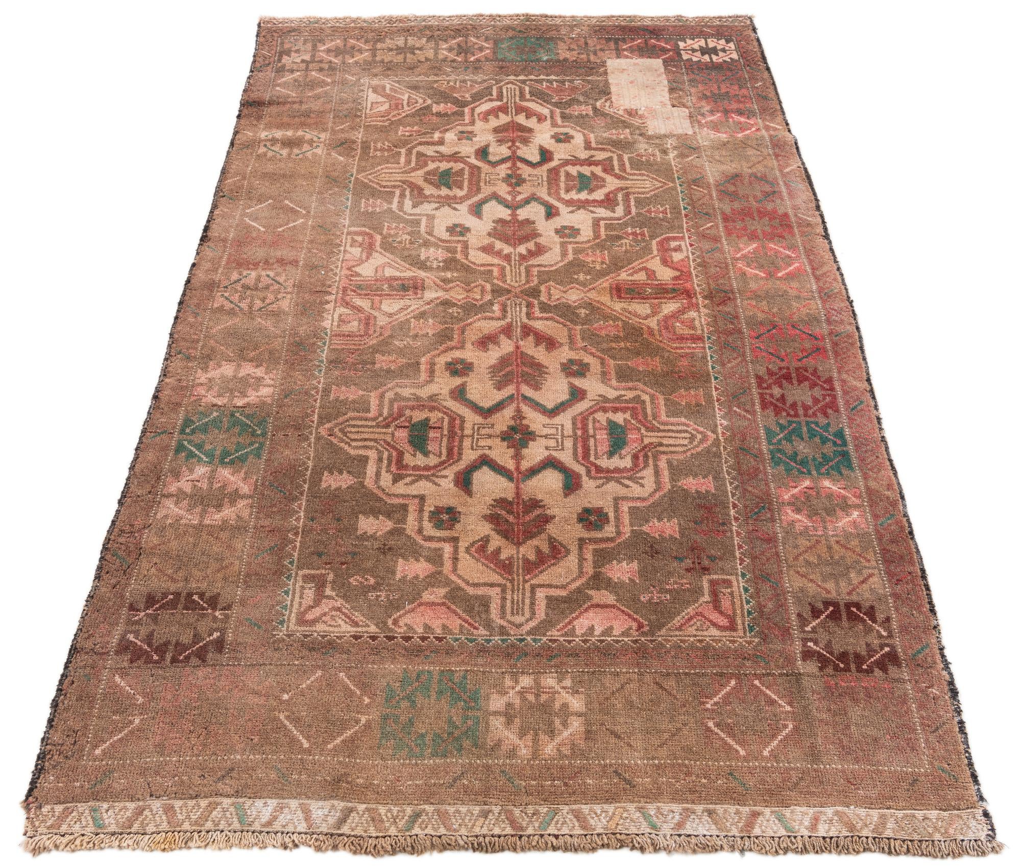 3' 8 x 6' 2 Hand Knotted Ultra Vintage Persian Wool Rug