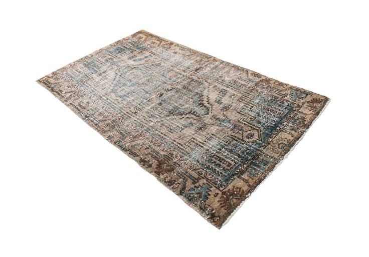 Detail image of 3' 10 x 6' 8 Hand Knotted Ultra Vintage Persian Wool Rug