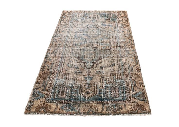 Detail image of 3' 10 x 6' 8 Hand Knotted Ultra Vintage Persian Wool Rug