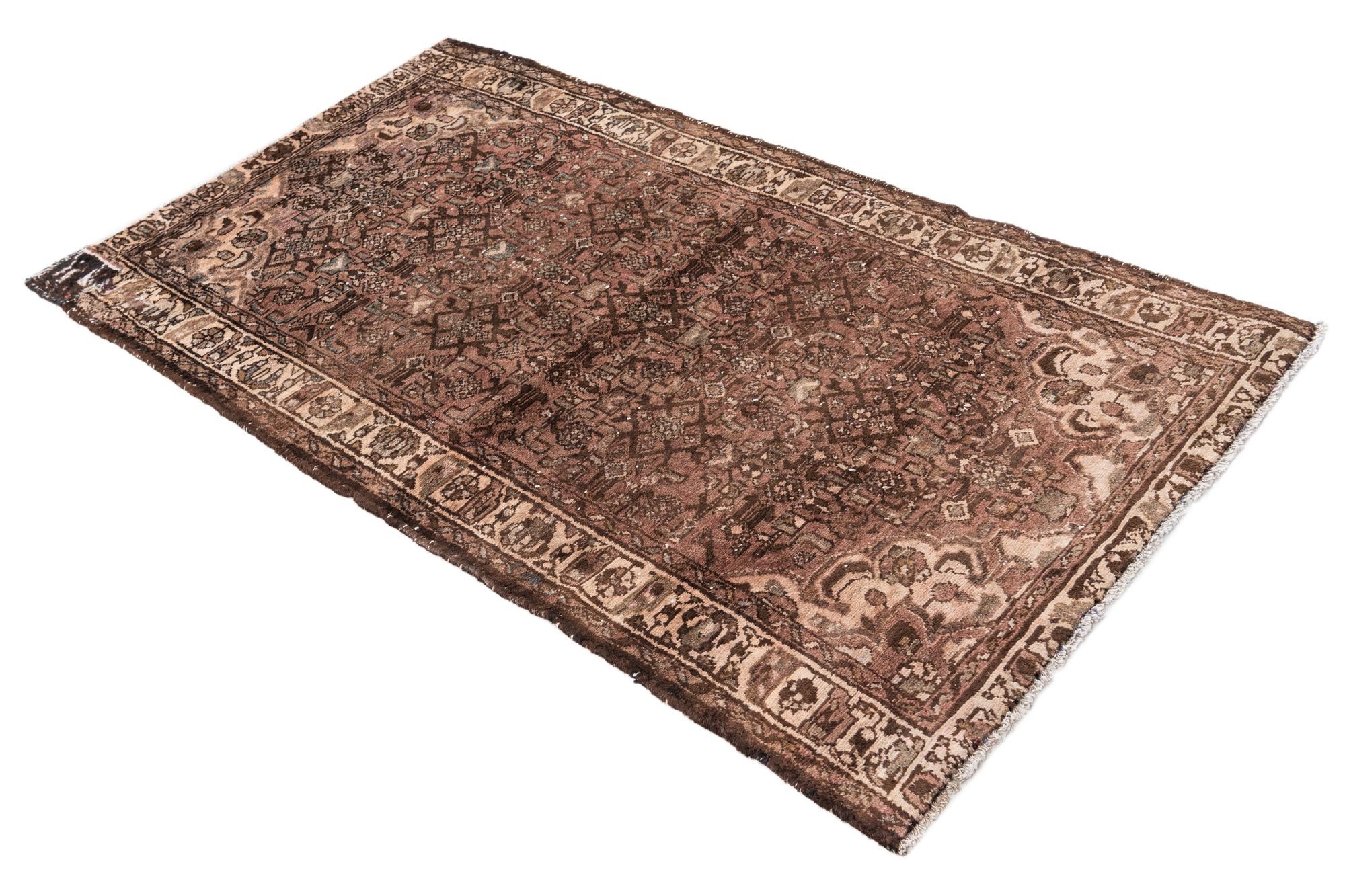 3' 7 x 6' 5 Hand Knotted Ultra Vintage Persian Wool Rug