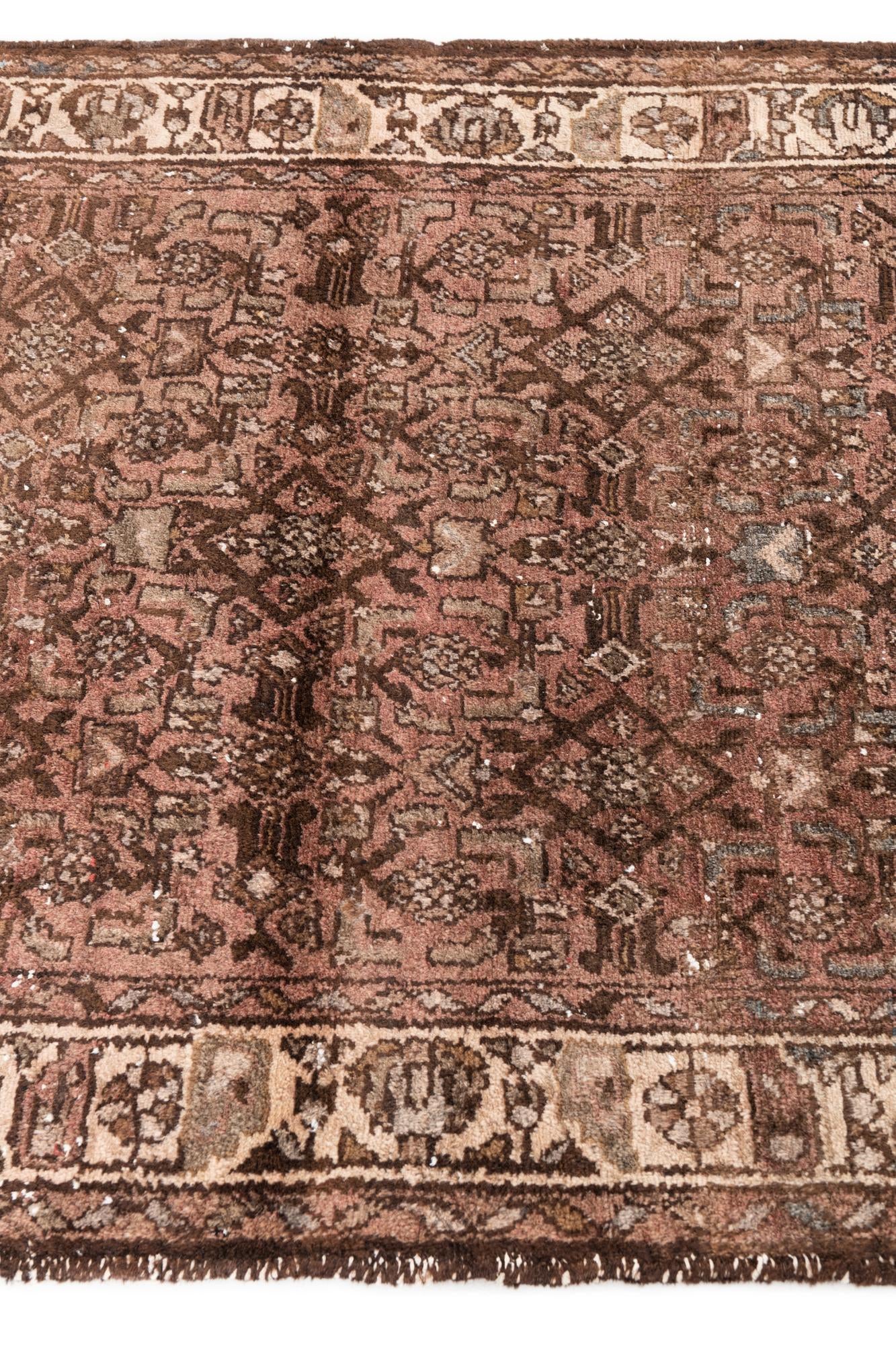 3' 7 x 6' 5 Hand Knotted Ultra Vintage Persian Wool Rug