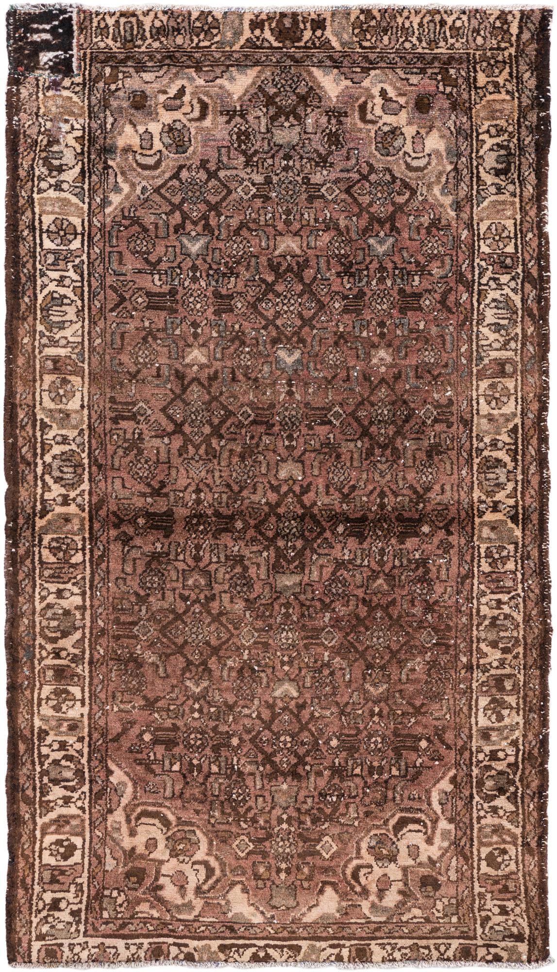 3' 7 x 6' 5 Hand Knotted Ultra Vintage Persian Wool Rug