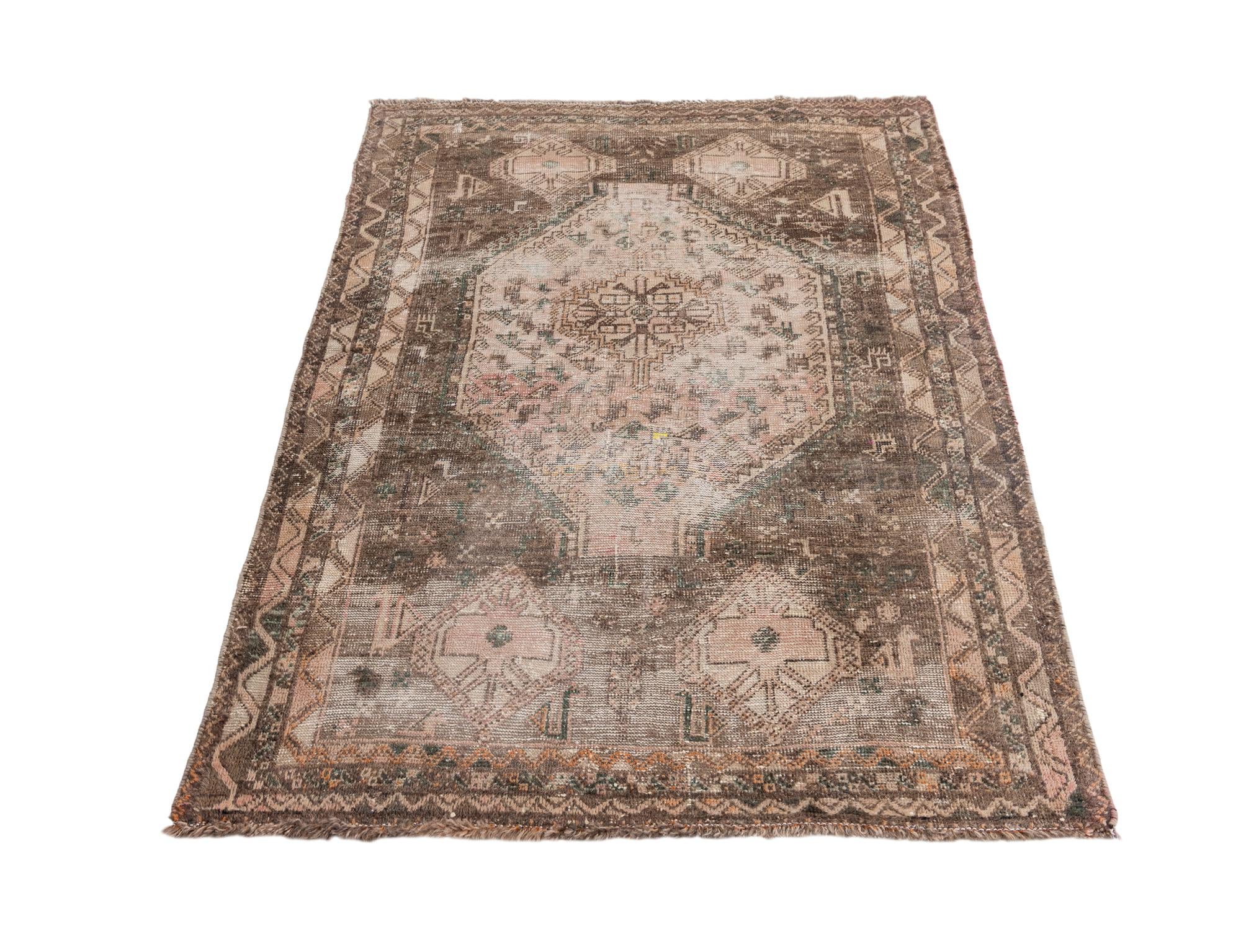 3' 10 x 5' 4 Hand Knotted Ultra Vintage Persian Wool Rug