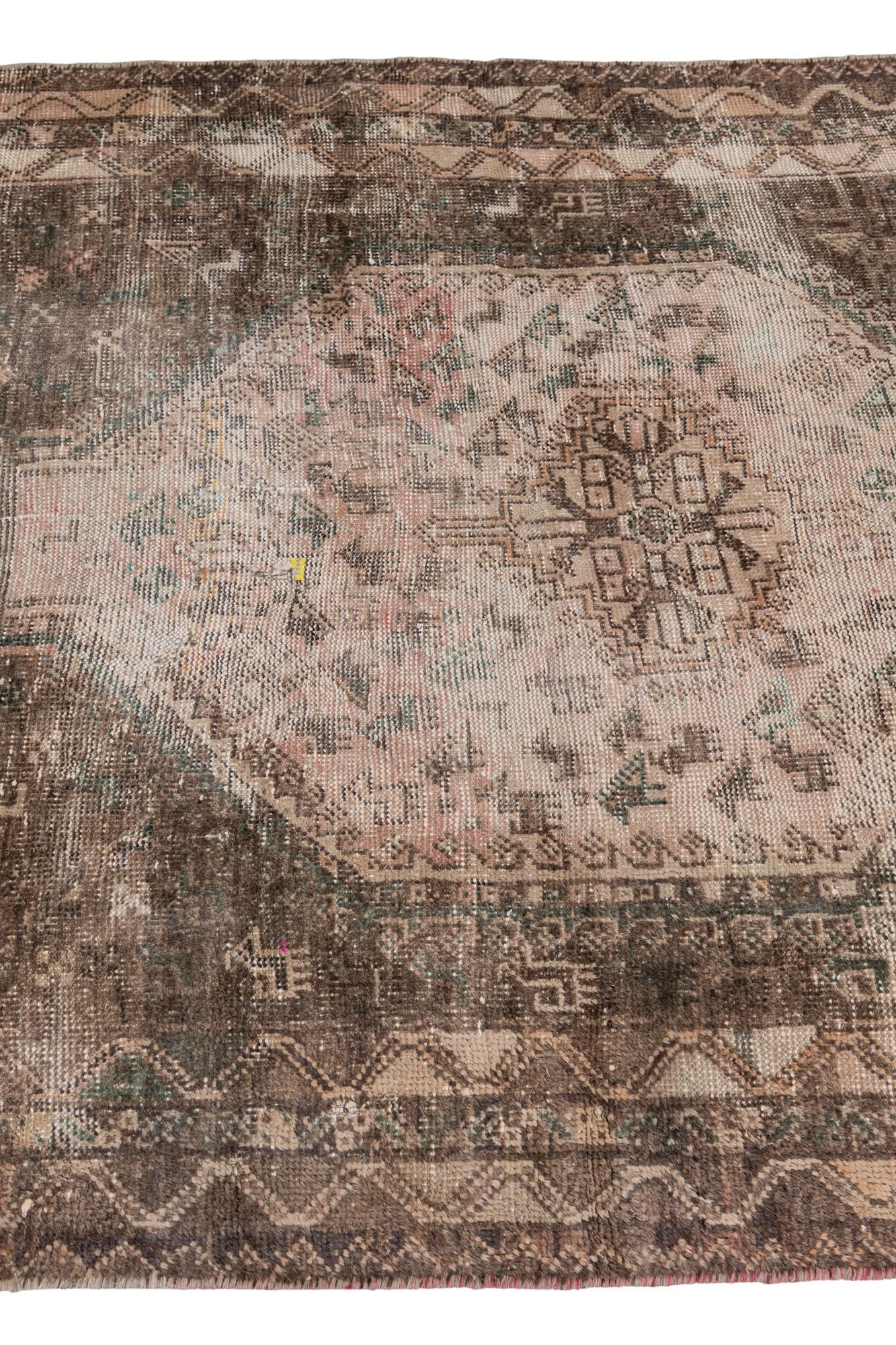 3' 10 x 5' 4 Hand Knotted Ultra Vintage Persian Wool Rug