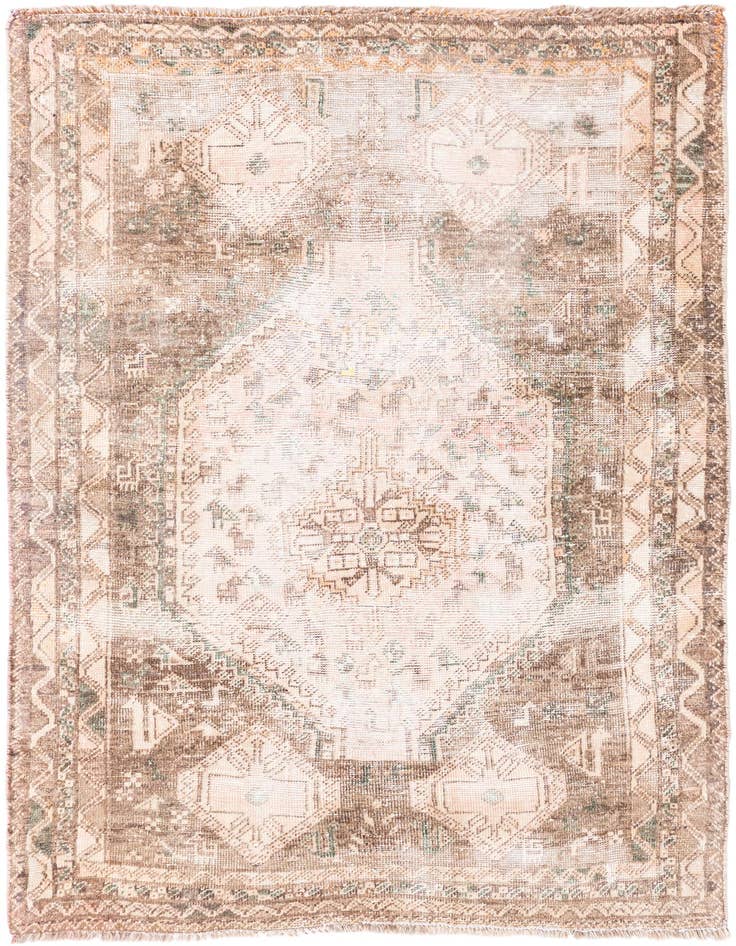 Detail image of 3' 10 x 5' 4 Hand Knotted Ultra Vintage Persian Wool Rug