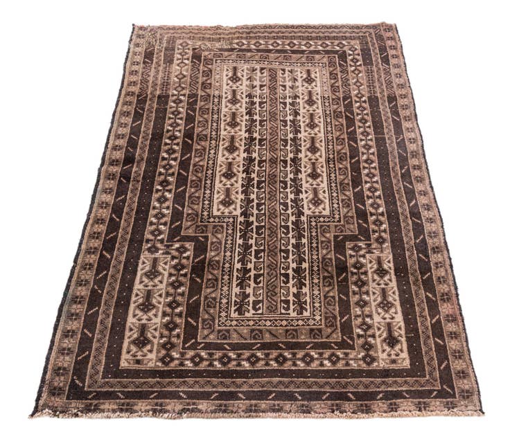 Detail image of 3' x 4' 8 Hand Knotted Ultra Vintage Persian Wool Rug