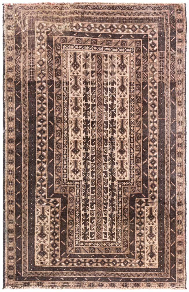 3' x 4' 8 Hand Knotted Ultra Vintage Persian Wool Rug
