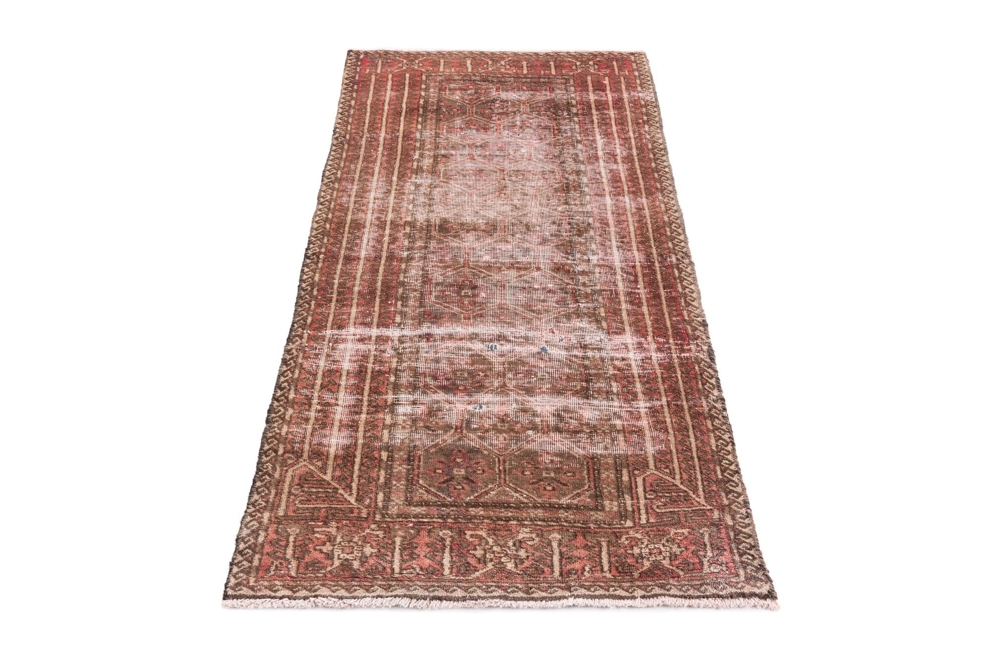 2' 9 x 5' 3 Hand Knotted Ultra Vintage Persian Wool Rug