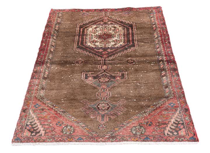3' 4 x 4' 3 Hand Knotted Ultra Vintage Persian Wool Rug