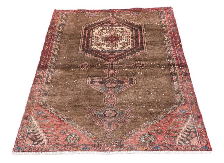 Detail image of 3' 4 x 4' 3 Hand Knotted Ultra Vintage Persian Wool Rug