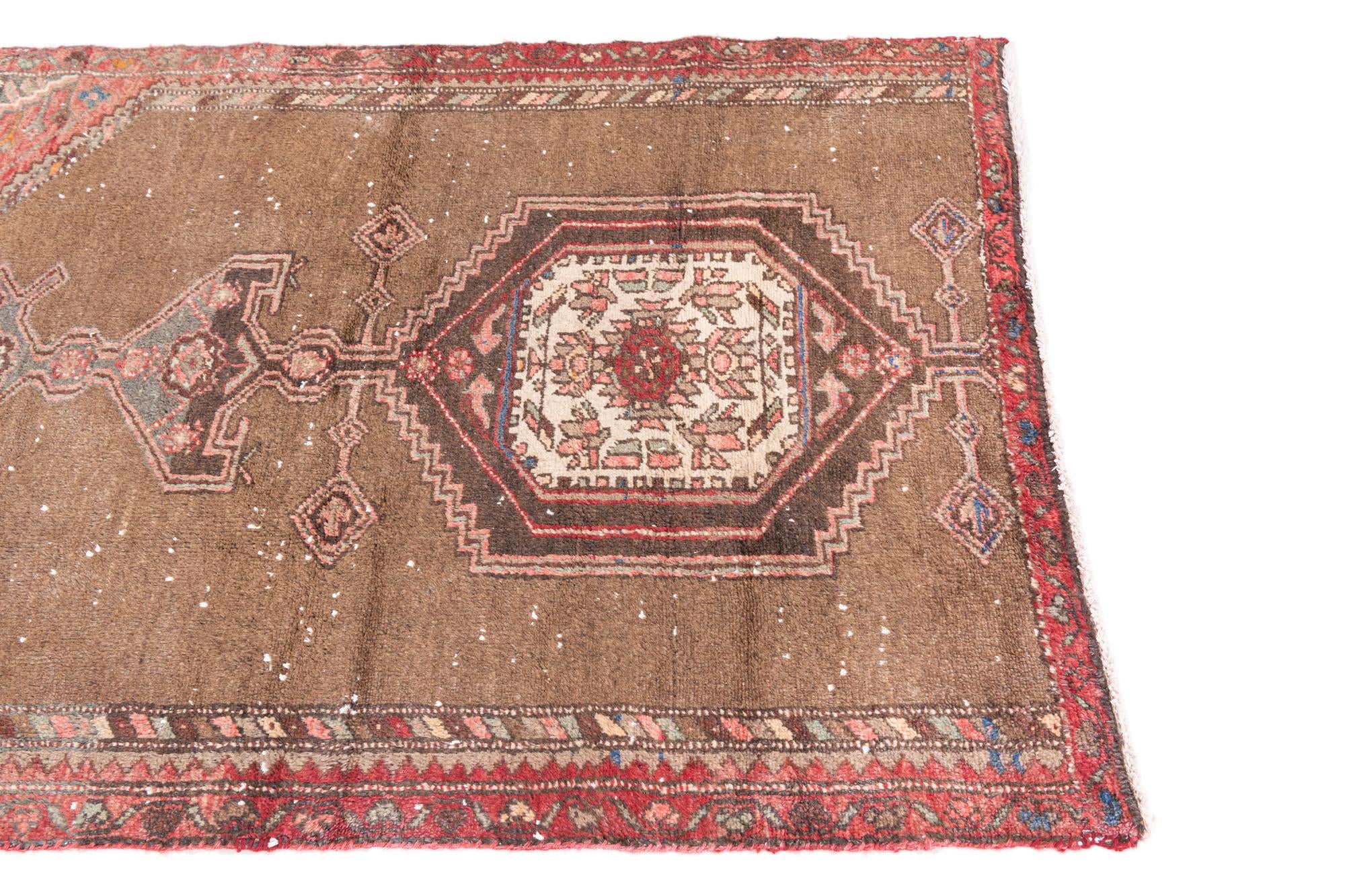 3' 4 x 4' 3 Hand Knotted Ultra Vintage Persian Wool Rug