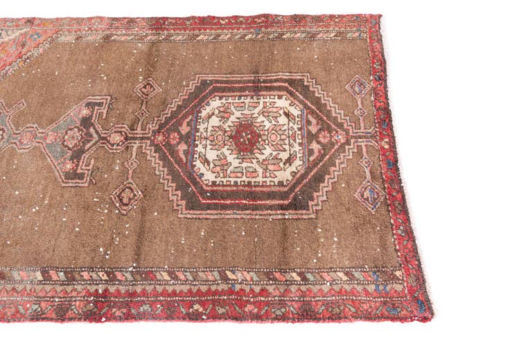 Detail image of 3' 4 x 4' 3 Hand Knotted Ultra Vintage Persian Wool Rug