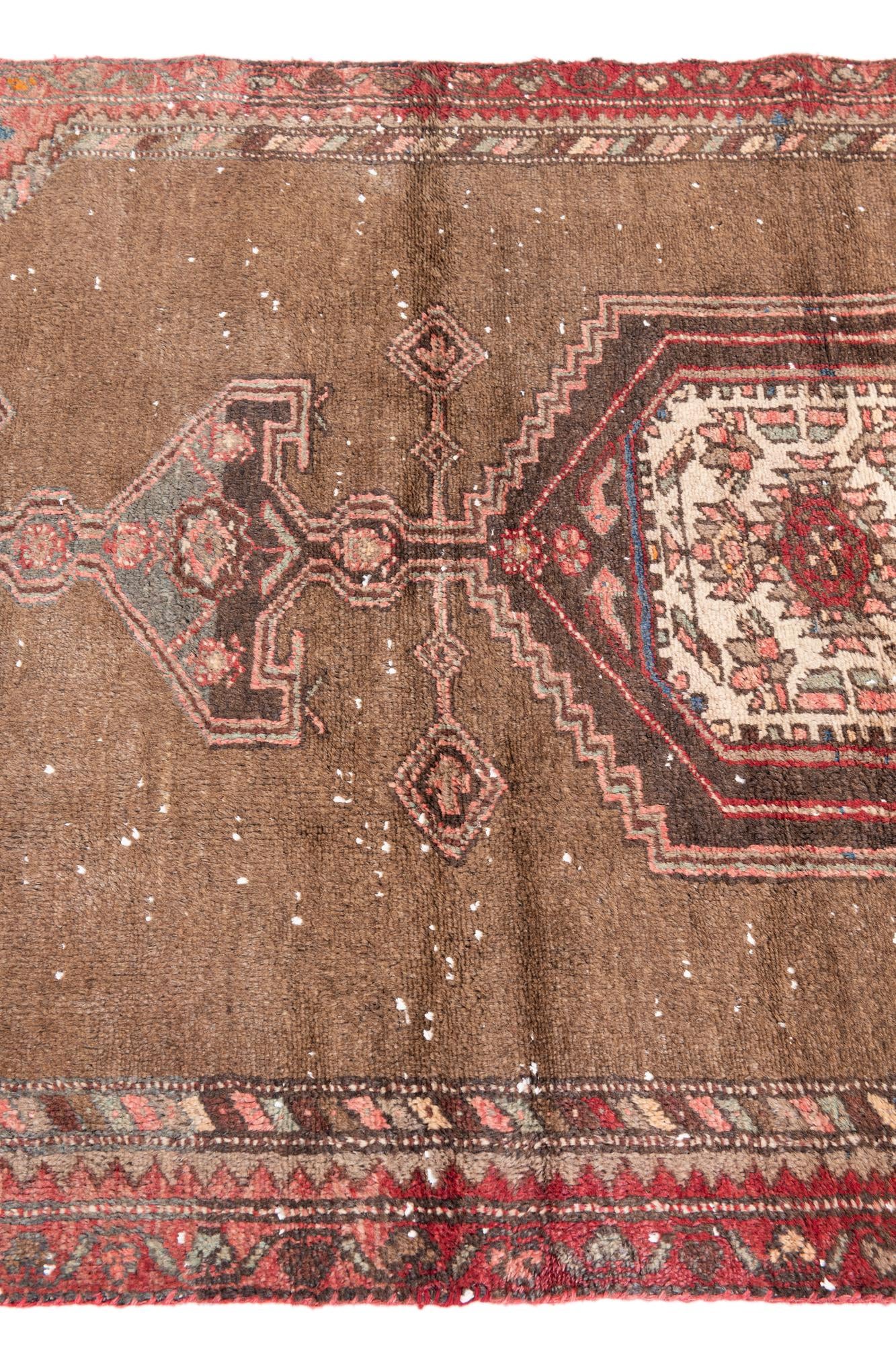 3' 4 x 4' 3 Hand Knotted Ultra Vintage Persian Wool Rug