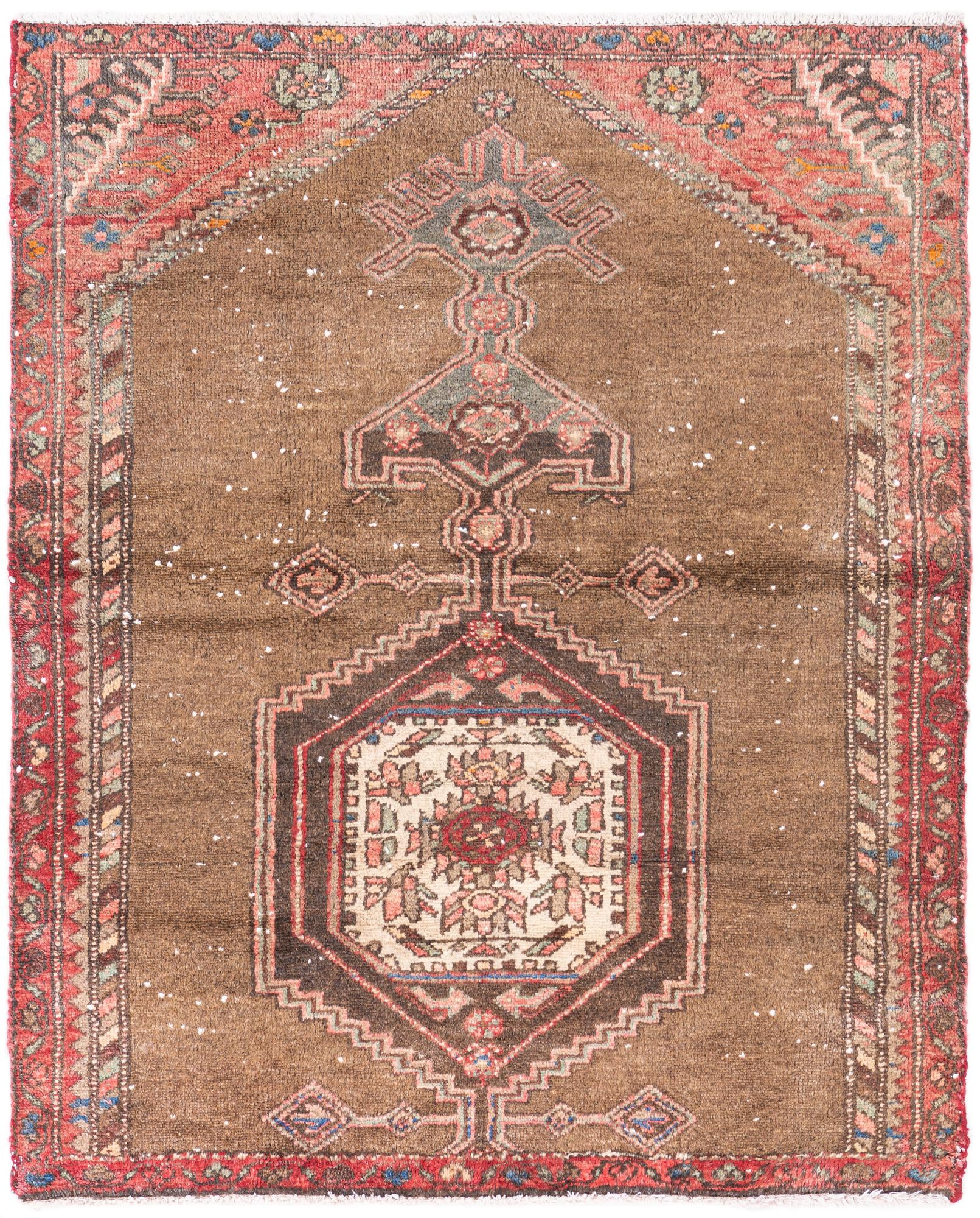 3' 4 x 4' 3 Hand Knotted Ultra Vintage Persian Wool Rug