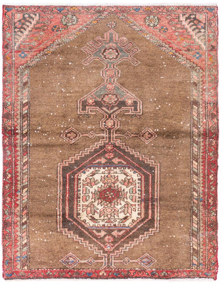 Detail image of 3' 4 x 4' 3 Hand Knotted Ultra Vintage Persian Wool Rug