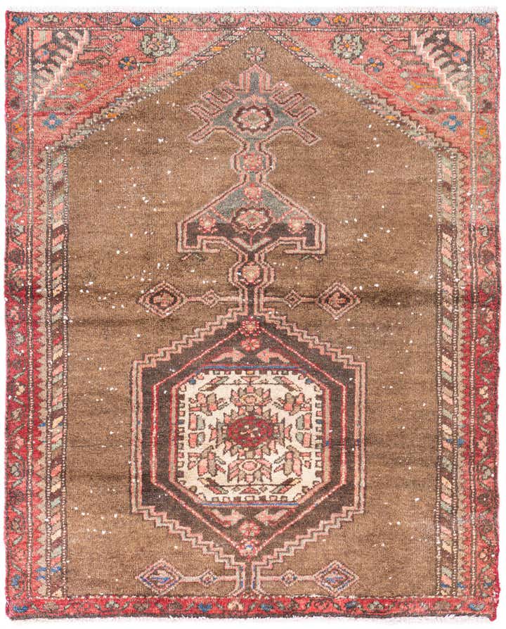 3' 4 x 4' 3 Hand Knotted Ultra Vintage Persian Wool Rug
