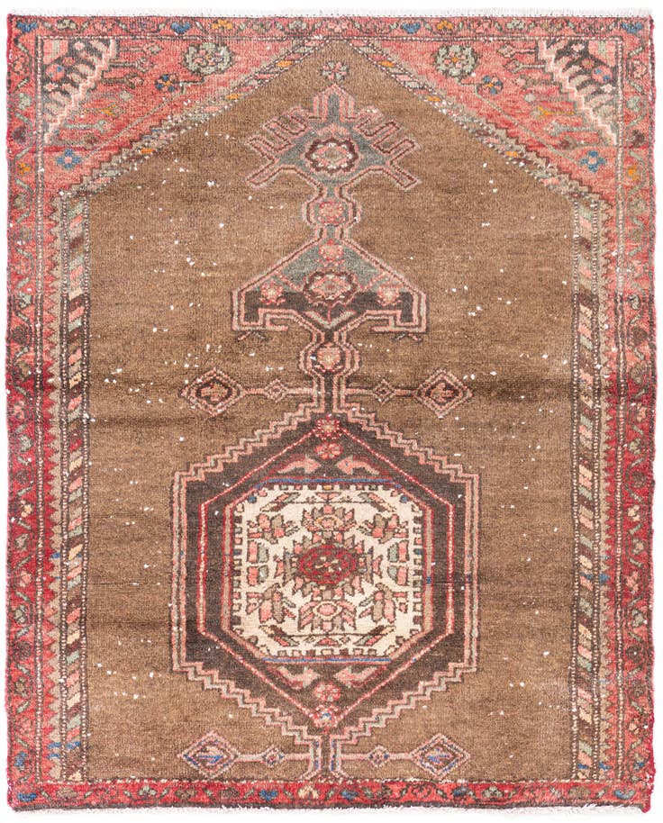 Detail image of 3' 4 x 4' 3 Hand Knotted Ultra Vintage Persian Wool Rug