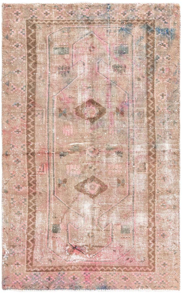 Detail image of 4' x 6' 9 Hand Knotted Ultra Vintage Persian Wool Rug