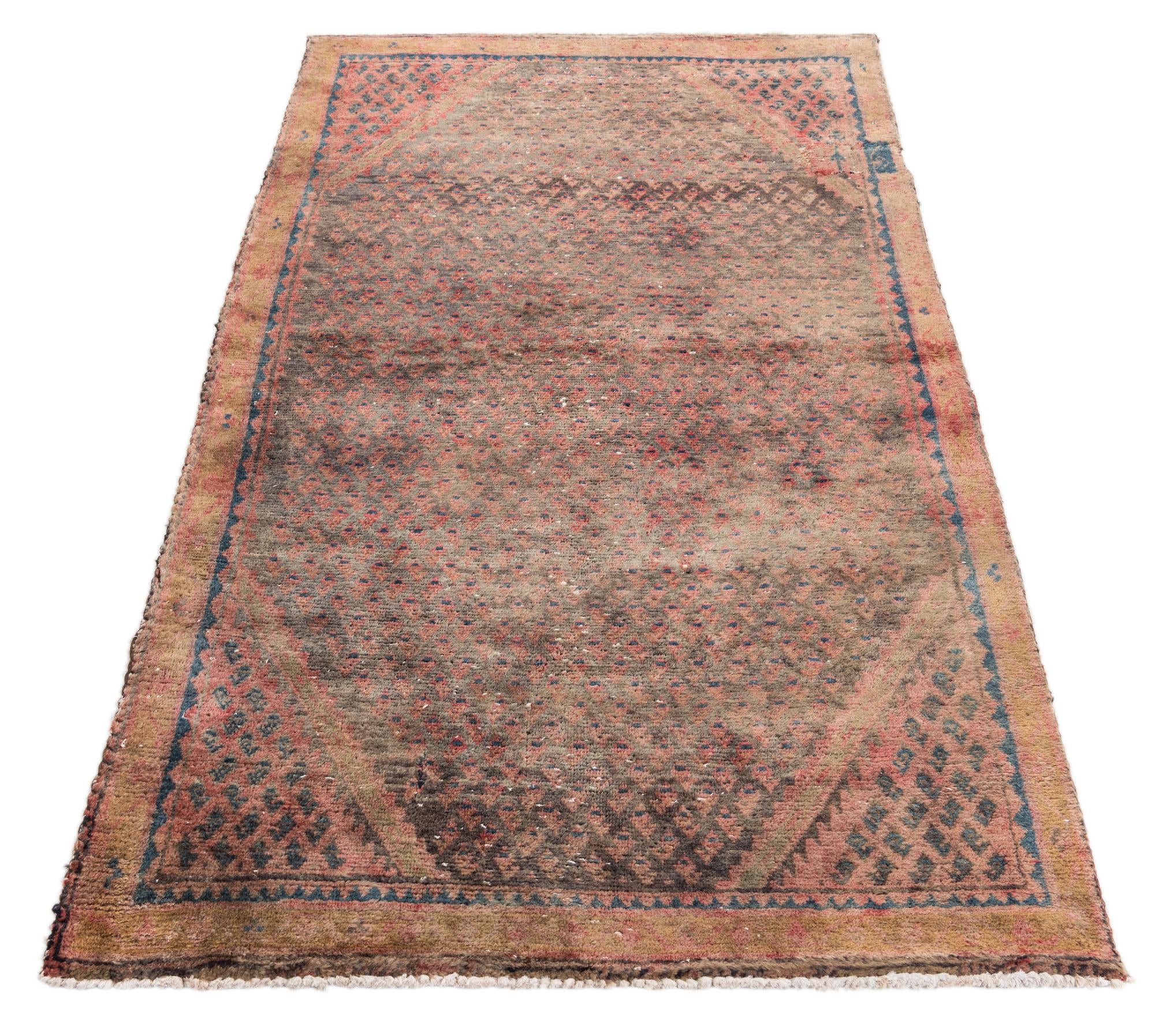 3' 4 x 5' 7 Hand Knotted Ultra Vintage Persian Wool Rug