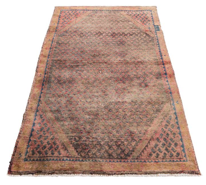 3' 4 x 5' 7 Hand Knotted Ultra Vintage Persian Wool Rug