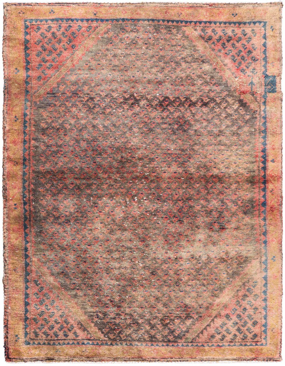 Primary image 3' 4 x 5' 7  Hand Knotted Ultra Vintage Persian Wool Rug