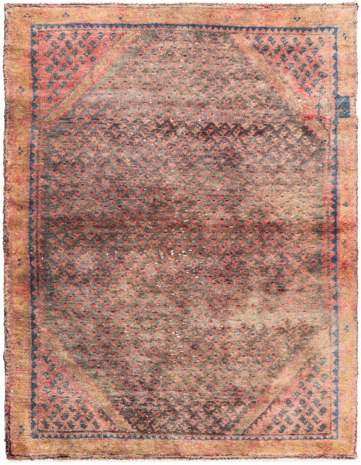 Detail image of 3' 4 x 5' 7 Hand Knotted Ultra Vintage Persian Wool Rug