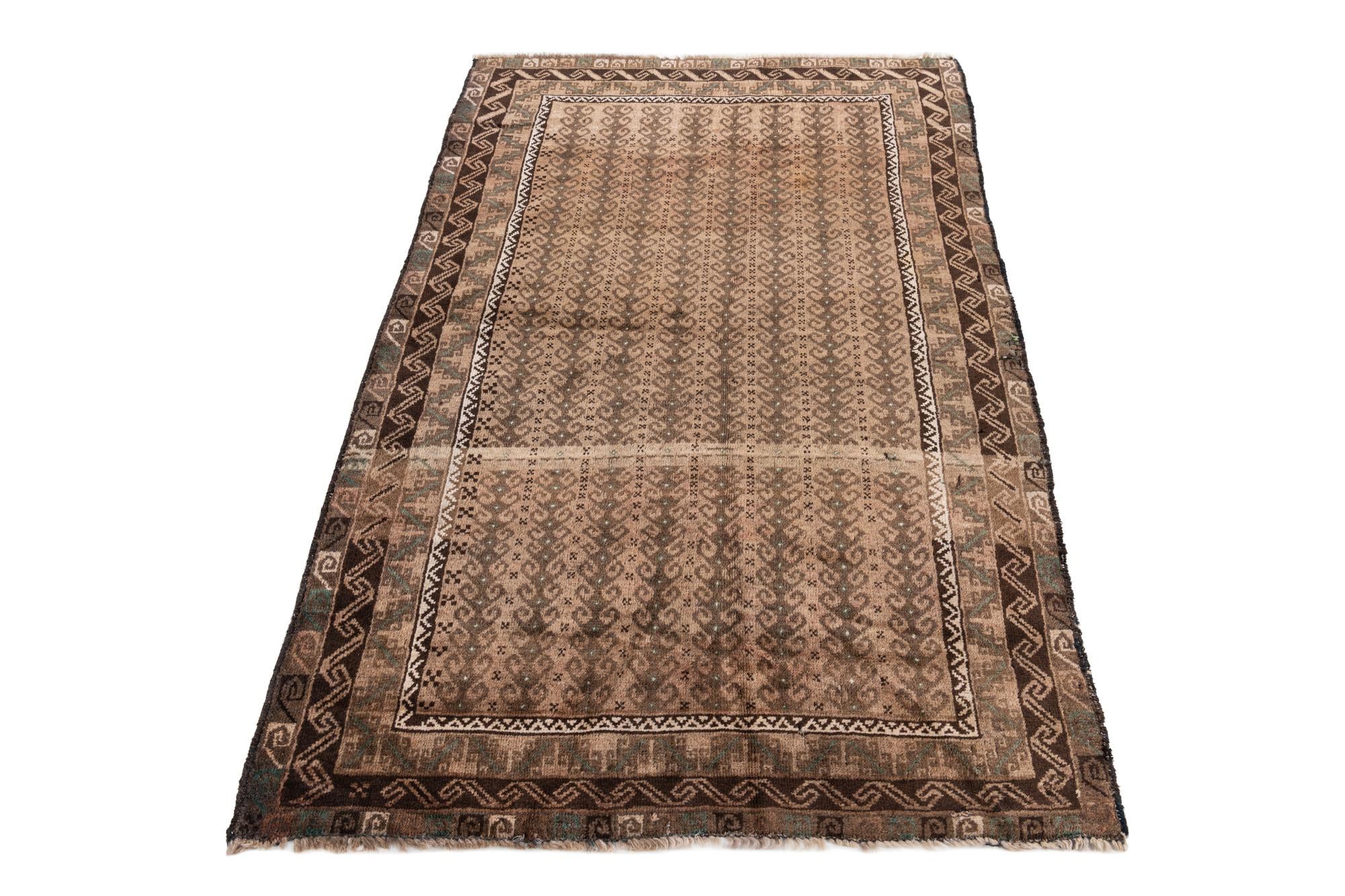 3' 7 x 5' 9 Hand Knotted Ultra Vintage Persian Wool Rug