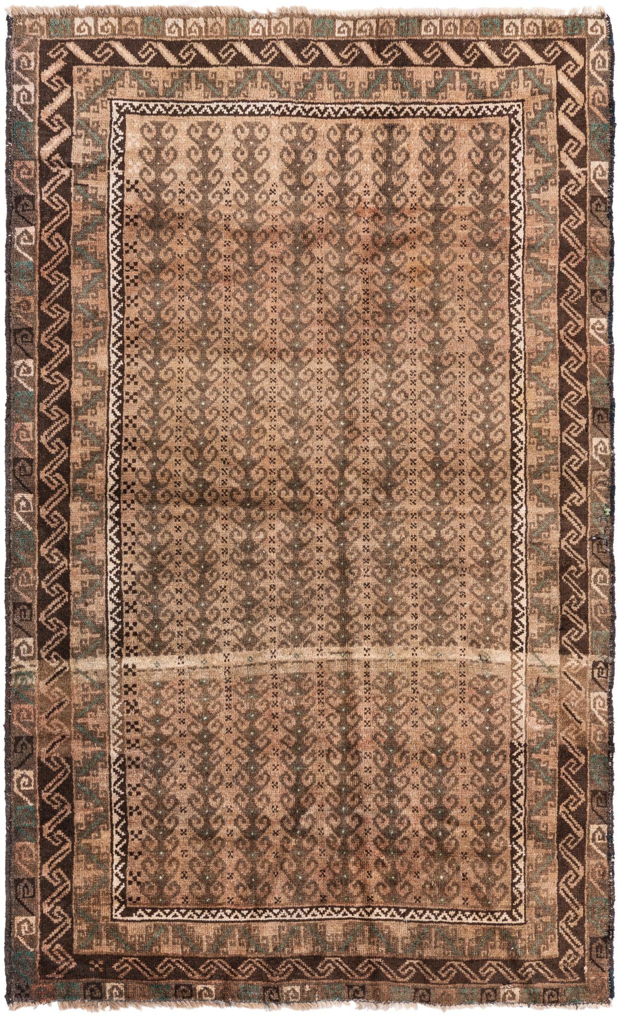 3' 7 x 5' 9 Hand Knotted Ultra Vintage Persian Wool Rug