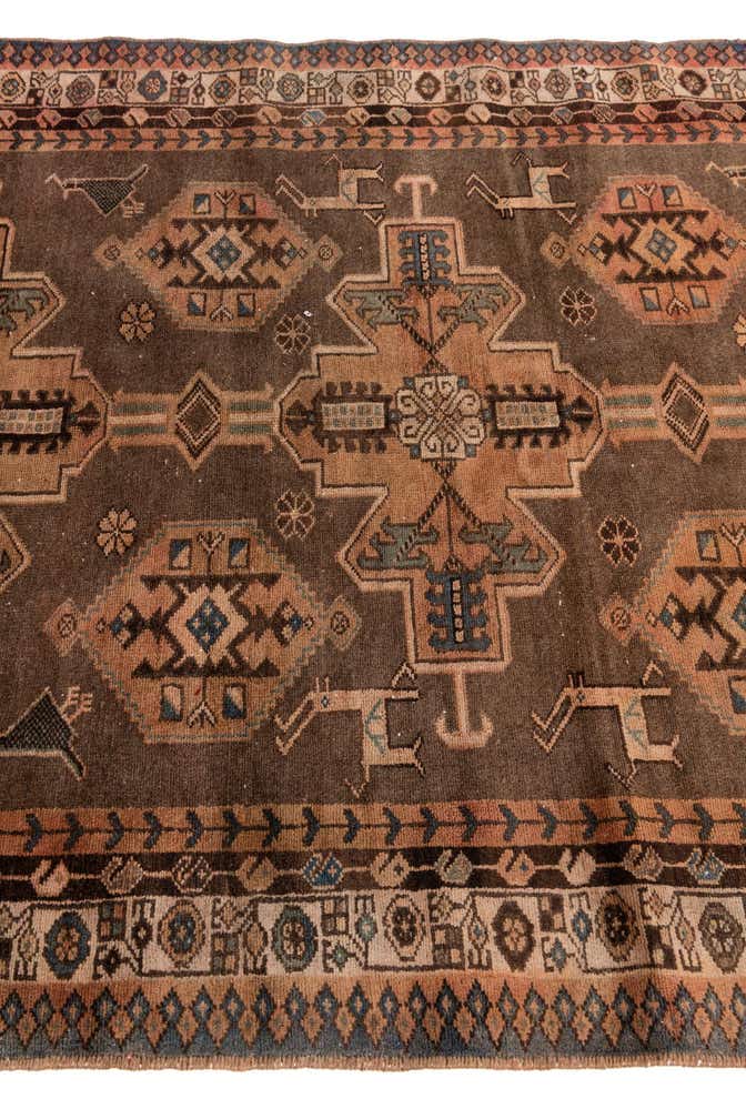 4' 3 x 6' 3 Hand Knotted Ultra Vintage Persian Wool Rug