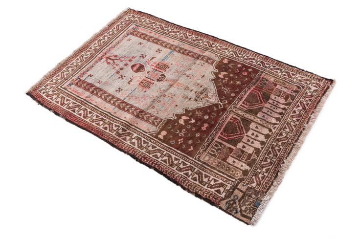 Detail image of 3' x 4' 3 Hand Knotted Ultra Vintage Persian Wool Rug