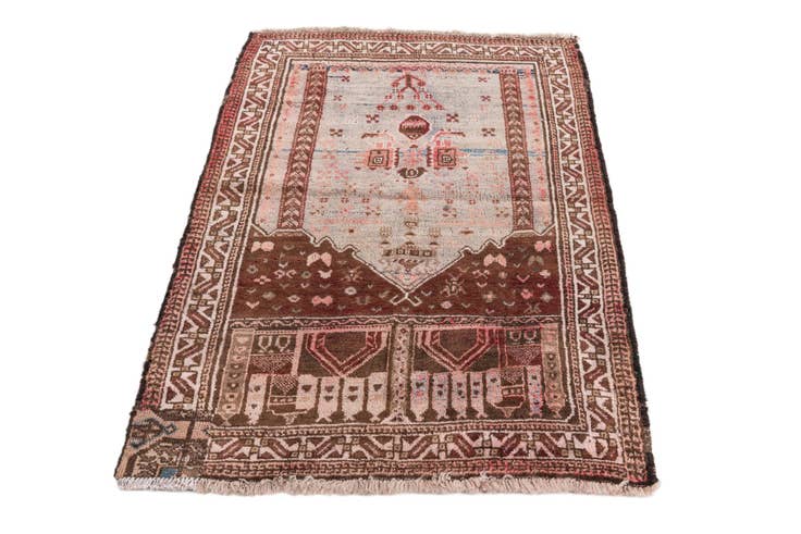 Detail image of 3' x 4' 3 Hand Knotted Ultra Vintage Persian Wool Rug