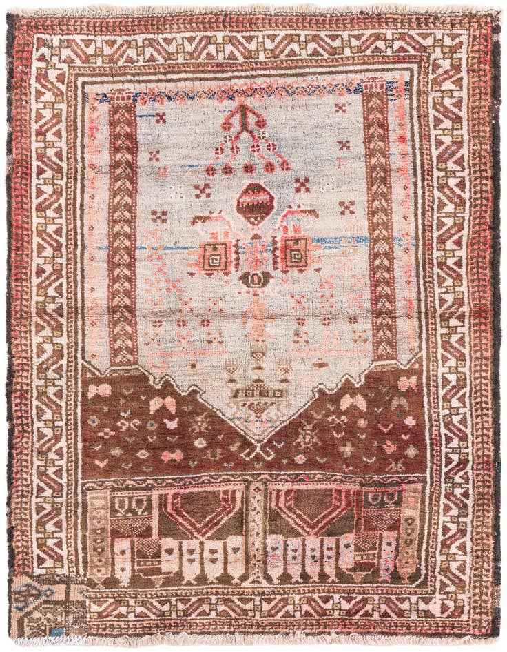 Detail image of 3' x 4' 3 Hand Knotted Ultra Vintage Persian Wool Rug