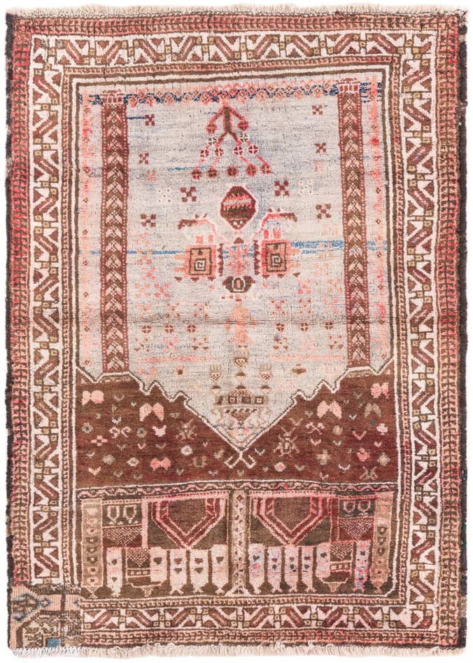 Detail image of 3' x 4' 3 Hand Knotted Ultra Vintage Persian Wool Rug