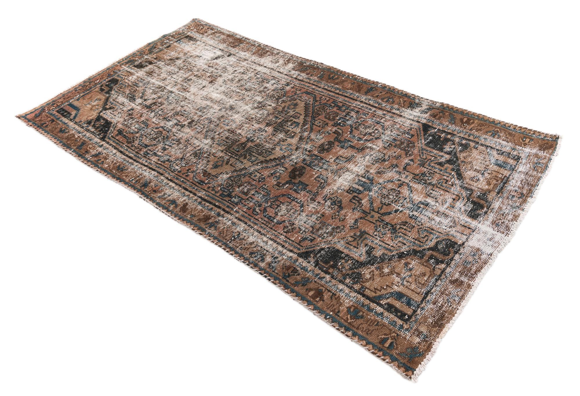 3' 3 x 6' 4 Hand Knotted Ultra Vintage Persian Wool Rug